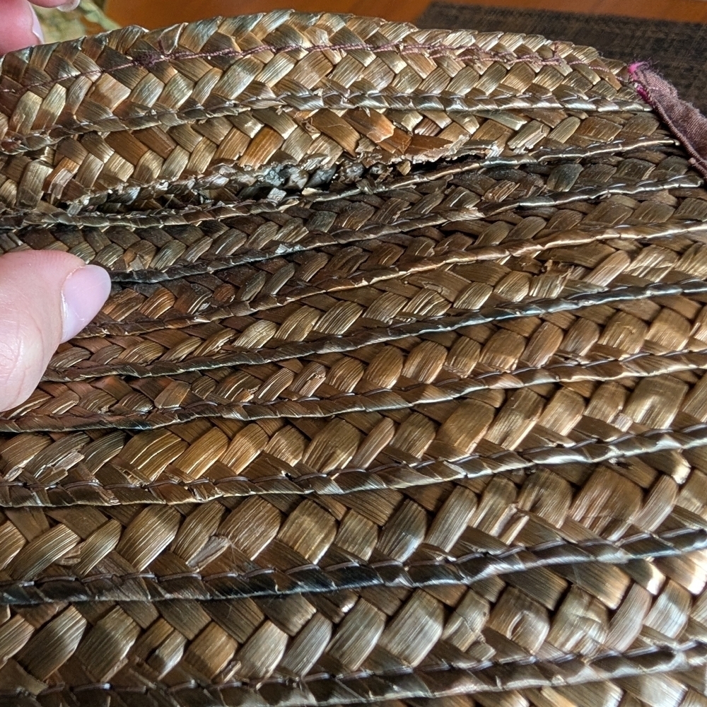 Handcrafted Woven Tote with Black Handles - Picture 7 of 7